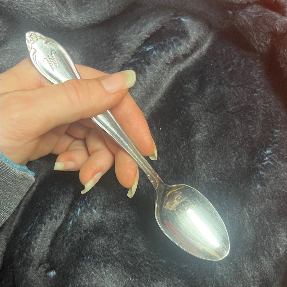 Vintage and Elegant monogrammed Silver M Spoon